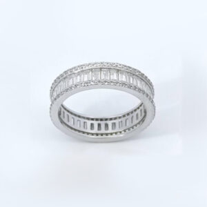 925 SILVER CZ RHODIUM ETERNITY RING