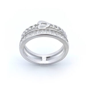 925 SILVER CZ RHODIUM ETERNITY RING