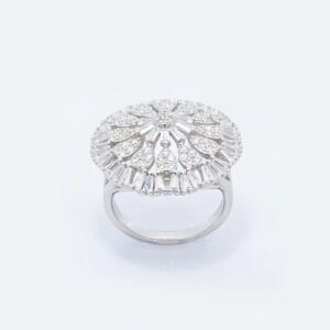 925 SILVER CZ RHODIUM RING