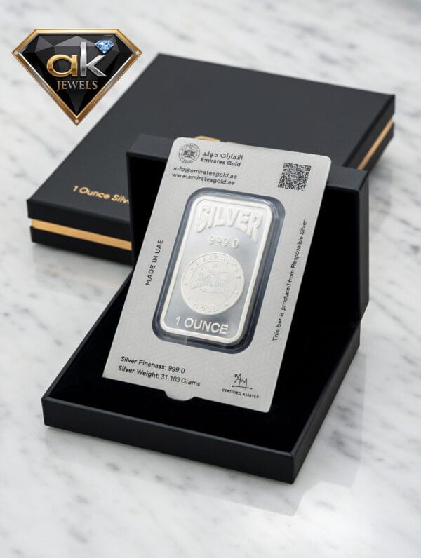Discover the Emirates Gold New 1 Ounce Silver Bar in Its Latest Design